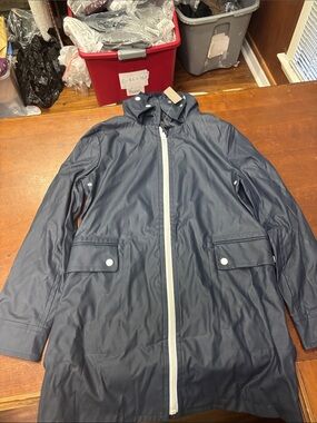 J Crew Rubberized raincoat AI245